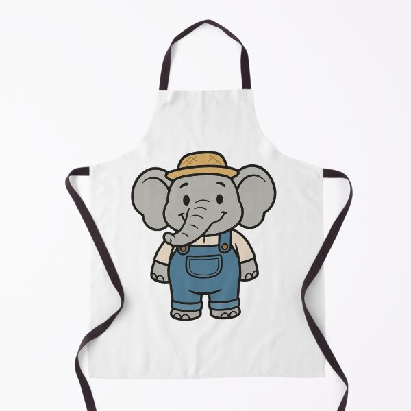Item preview, Cheerful Elephant in Overalls and Straw Hat – Cute Cartoon Style designed and sold by Confuzz1ed.