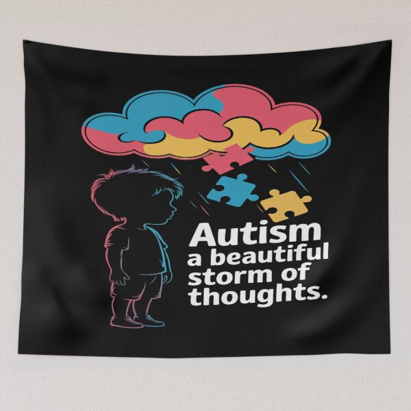 Item preview, Autism Awareness – A Beautiful Storm of Thoughts designed and sold by Visimatic.