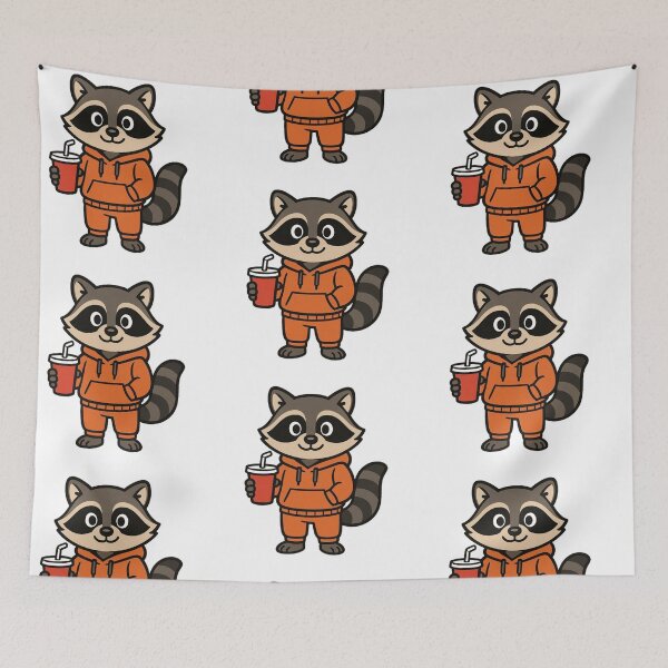 Item preview, Cheeky Raccoon in Hoodie and Sweatpants – Funny Cartoon Style designed and sold by Confuzz1ed.