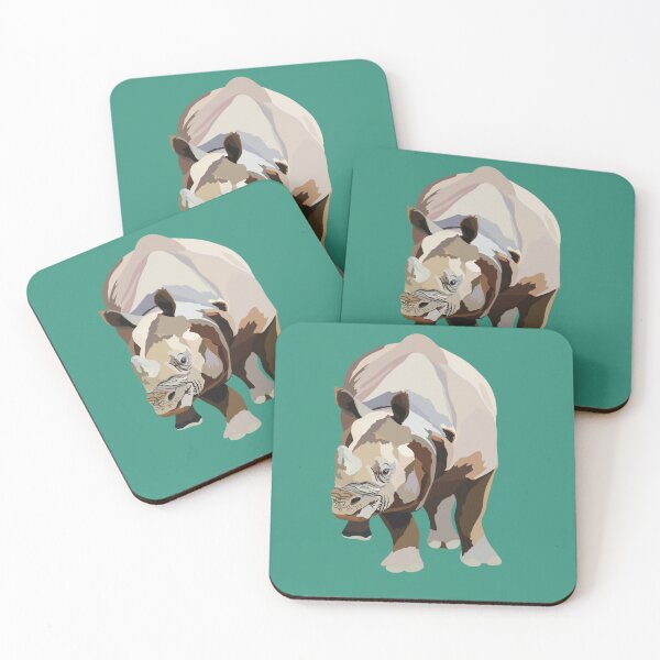 Item preview, J is for Javan Rhino,Javan Rhino Artwork & Designs | Rare Rhino Collection for Wildlife Lovers designed and sold by PrettylittlepastelUk.
