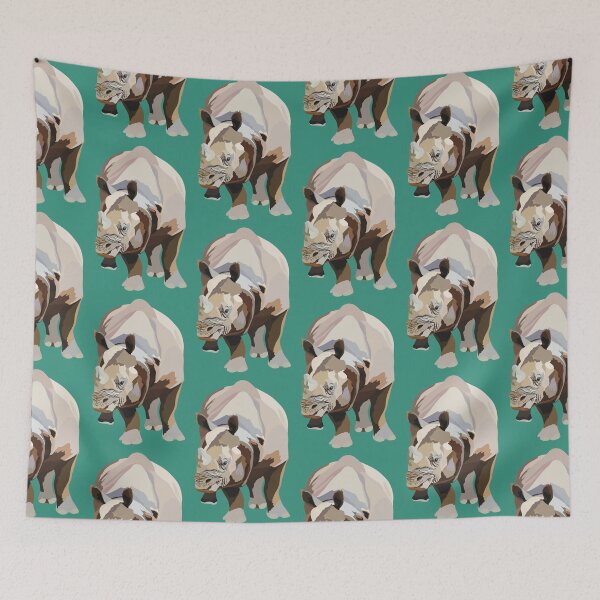 Item preview, J is for Javan Rhino,Javan Rhino Artwork & Designs | Rare Rhino Collection for Wildlife Lovers designed and sold by PrettylittlepastelUk.