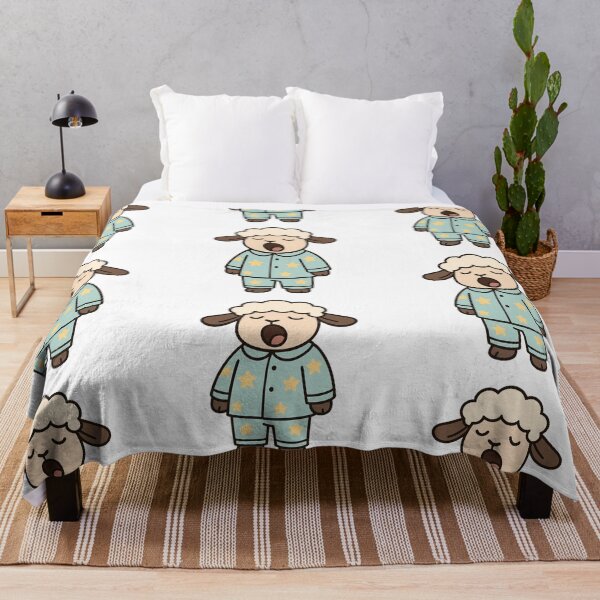 Item preview, Sleepy Sheep in Starry Pajamas – Cute Cartoon Style designed and sold by Confuzz1ed.