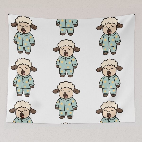 Item preview, Sleepy Sheep in Starry Pajamas – Cute Cartoon Style designed and sold by Confuzz1ed.