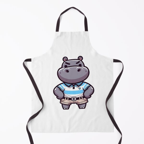 Item preview, Cross Hippo in Polo Shirt and Shorts – Funny Cartoon Style designed and sold by Confuzz1ed.