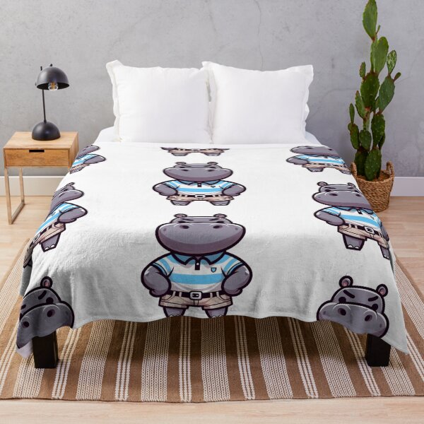 Item preview, Cross Hippo in Polo Shirt and Shorts – Funny Cartoon Style designed and sold by Confuzz1ed.