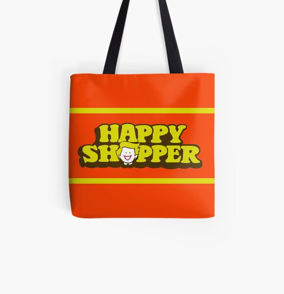 Happy Shopper All Over Print Tote Bag