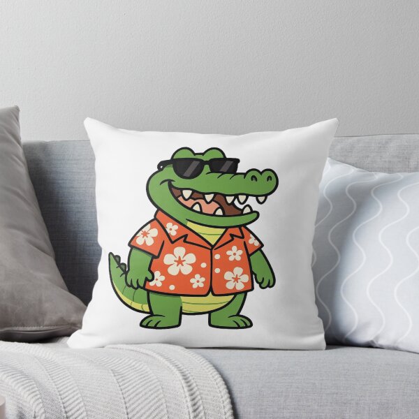 Item preview, Fun Crocodile in Hawaiian Shirt and Sunglasses – Cute Cartoon Style designed and sold by Confuzz1ed.