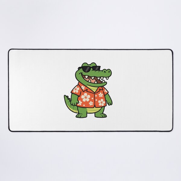 Item preview, Fun Crocodile in Hawaiian Shirt and Sunglasses – Cute Cartoon Style designed and sold by Confuzz1ed.