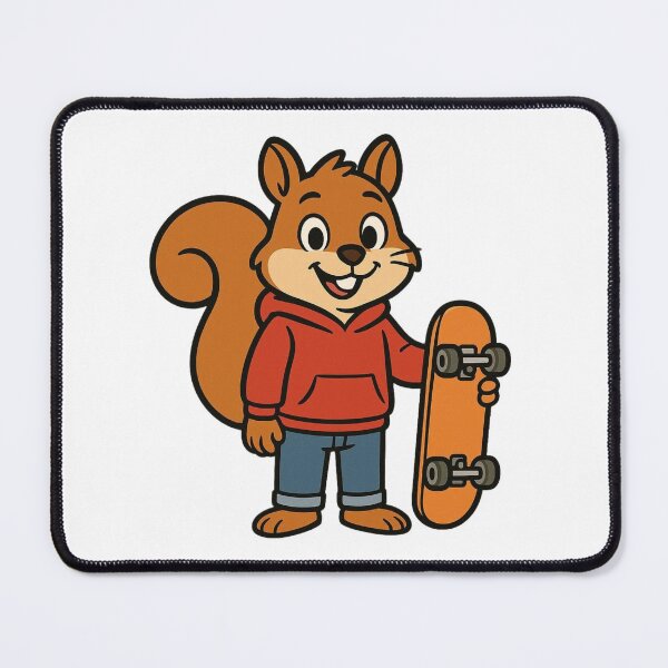 Item preview, Cool Squirrel in Hoodie and Jeans with Skateboard – Funny Cartoon Style designed and sold by Confuzz1ed.