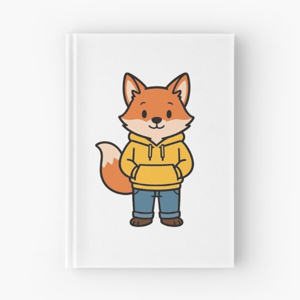 Item preview, Playful Fox in Yellow Hoodie and Jeans – Modern Casual Cartoon designed and sold by Confuzz1ed.