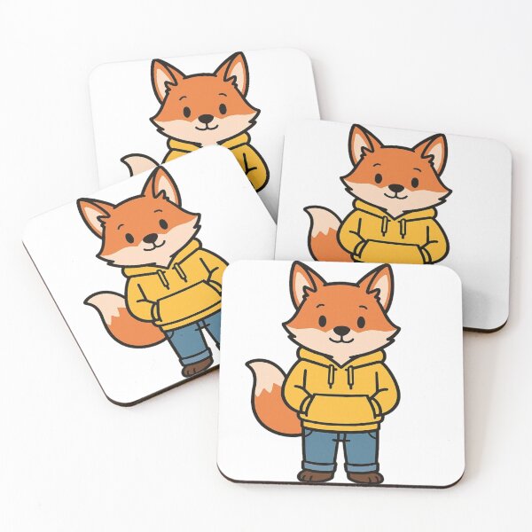 Item preview, Playful Fox in Yellow Hoodie and Jeans – Modern Casual Cartoon designed and sold by Confuzz1ed.