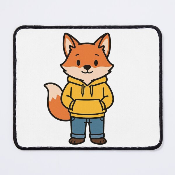 Item preview, Playful Fox in Yellow Hoodie and Jeans – Modern Casual Cartoon designed and sold by Confuzz1ed.