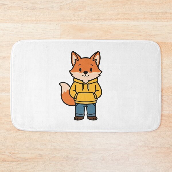 Item preview, Playful Fox in Yellow Hoodie and Jeans – Modern Casual Cartoon designed and sold by Confuzz1ed.