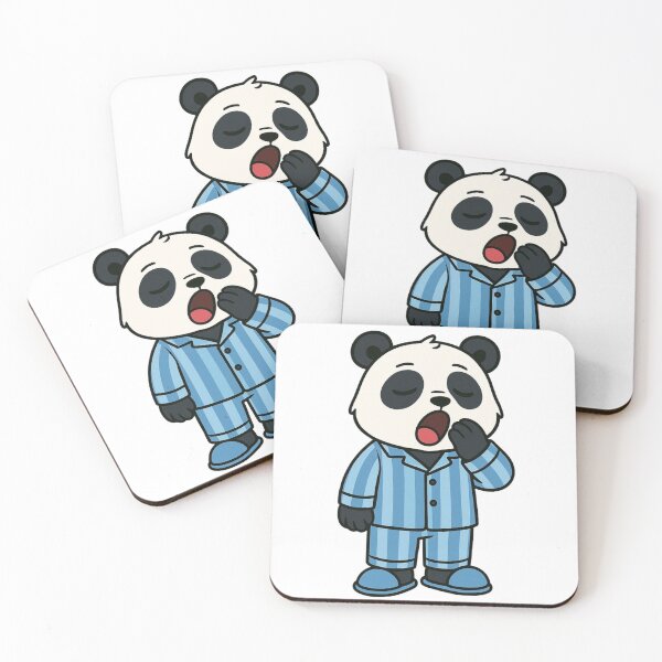 Item preview, Sleepy Panda in Striped Pajamas – Adorable Bedtime Cartoon designed and sold by Confuzz1ed.