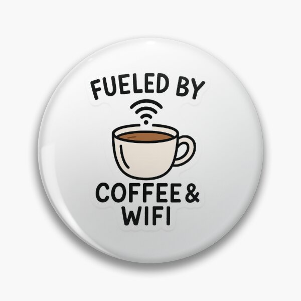 Item preview, Fueled by Coffee & WiFi – Cute Kawaii Coffee Lover Sticker designed and sold by Sehrish Naeem.