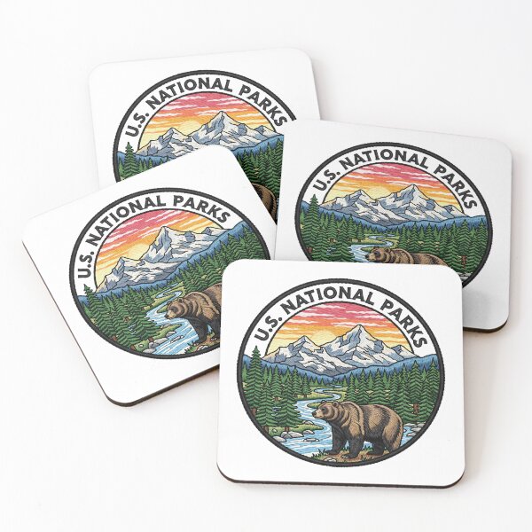 Item preview, US National Parks Vintage Patch Embroidery Style designed and sold by LittleArij.