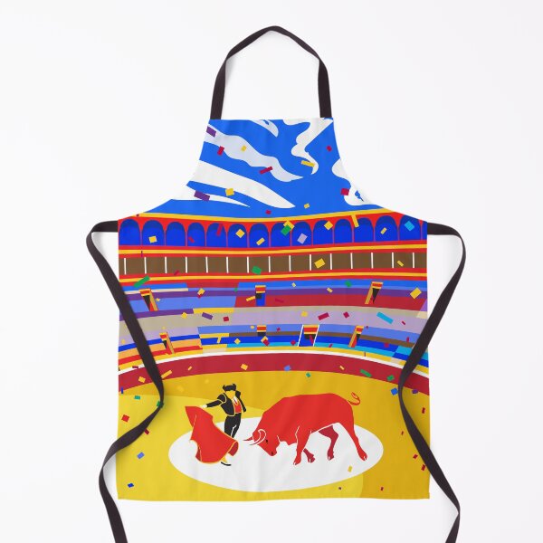 Item preview, Bullfighting Spanish Fiesta, Bullfight matador and red bull San Fermin Festivals Contemporary Art Poster designed and sold by sofiartmedia.