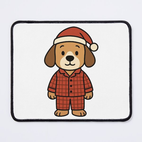 Item preview, Sleepy Dog in Plaid Pajamas and Nightcap – Bedtime Animal Cartoon designed and sold by Confuzz1ed.