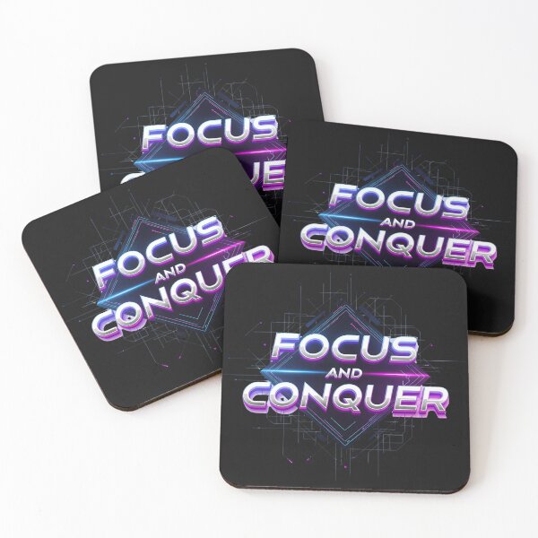Item preview,  Focus and Conquer | Futuristic Motivational T-Shirt designed and sold by MofazStyle.