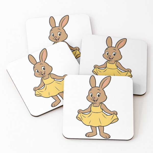 Item preview, Happy Rabbit in Yellow Sundress – Whimsical Animal Cartoon designed and sold by Confuzz1ed.
