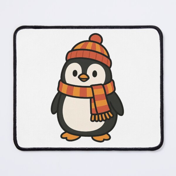 Item preview, Cozy Penguin in Scarf and Beanie – Winter Animal Cartoon designed and sold by Confuzz1ed.