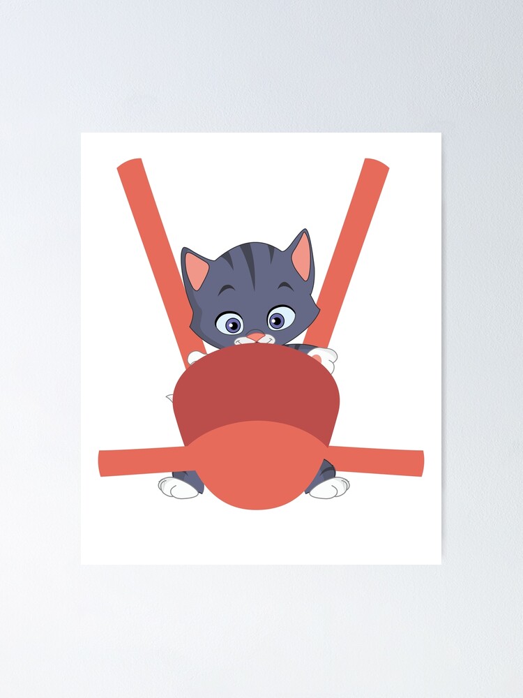 Poster Funny Cat Humour Chats Porte Bebe Kitty Feline Par Essetino Redbubble