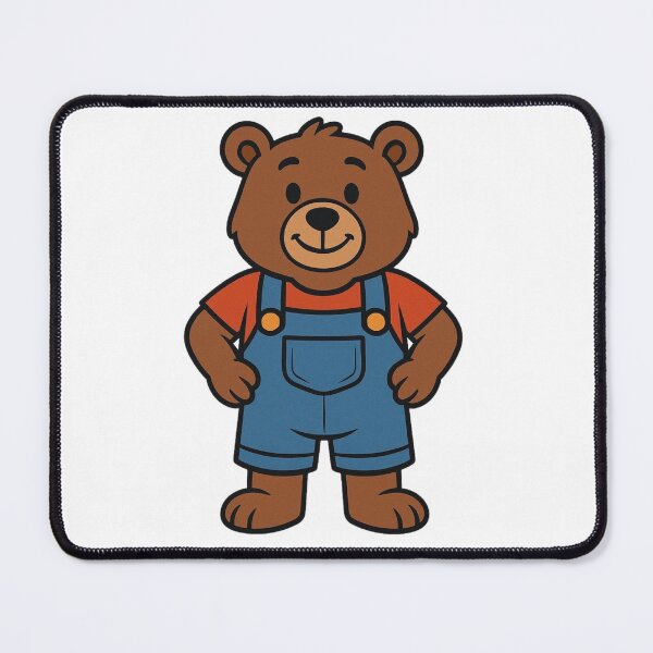 Item preview, Confident Bear in Overalls and T-Shirt – Everyday Fun Cartoon designed and sold by Confuzz1ed.