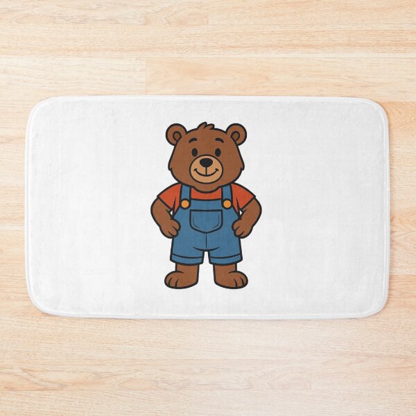 Item preview, Confident Bear in Overalls and T-Shirt – Everyday Fun Cartoon designed and sold by Confuzz1ed.