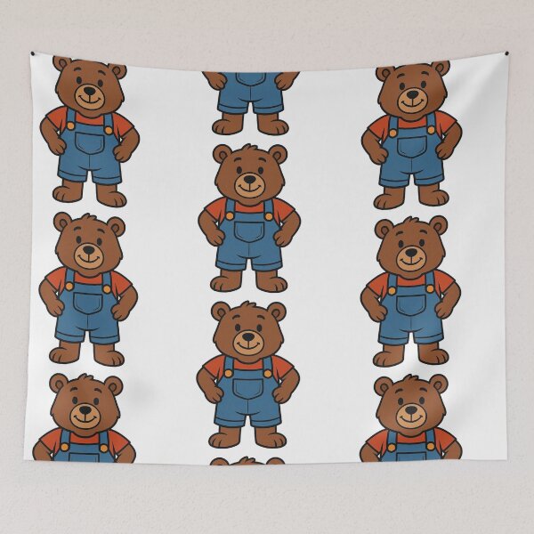Item preview, Confident Bear in Overalls and T-Shirt – Everyday Fun Cartoon designed and sold by Confuzz1ed.
