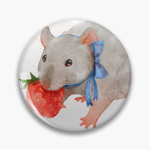 Item preview, Cute Grey Rat with Strawberry designed and sold by You Store.