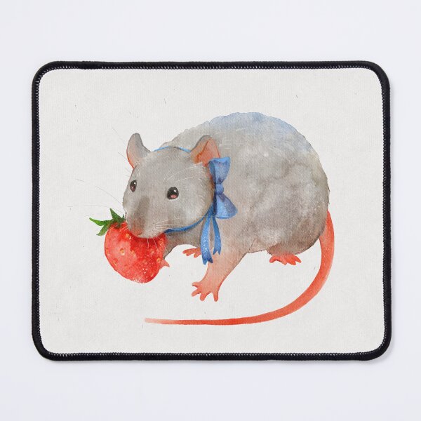 Item preview, Cute Grey Rat with Strawberry designed and sold by You Store.