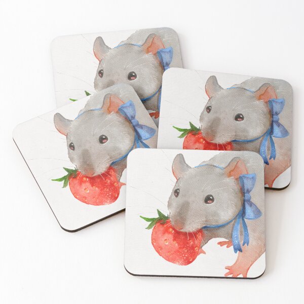 Item preview, Cute Grey Rat with Strawberry designed and sold by You Store.
