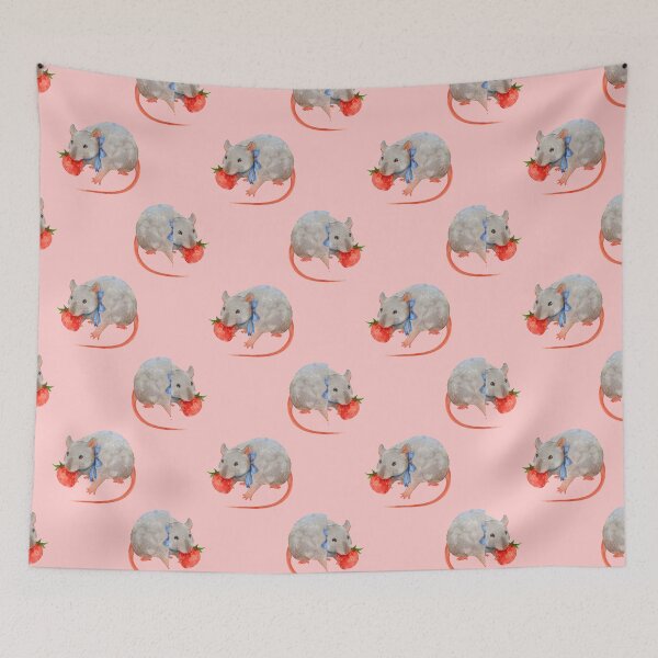 Item preview, Cute Grey Rat with Strawberry designed and sold by You Store.