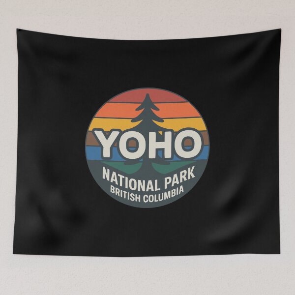 Item preview, Yoho National Park Logo – Retro Sunset Circular Design, British Columbia designed and sold by VividOrganica.