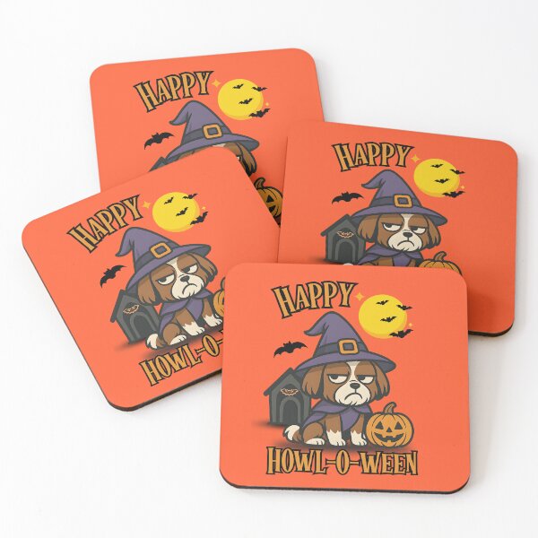 Item preview, Happy Howl-O-Ween Cute Halloween Themed Shih Tzu Dog Shirt designed and sold by The Art of Kkatarynka.