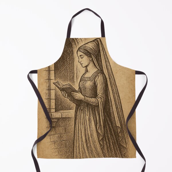 Item preview, Medieval Lady Reading Vintage Illustration designed and sold by photoparadise22.