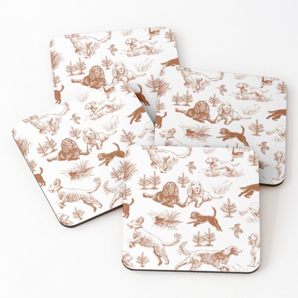 Item preview, Setters and Spaniels - Joy of the Hunt in Autumn terracotta tones designed and sold by Nadya Neklioudova.