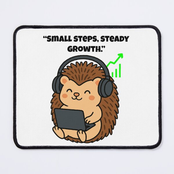 Item preview, Small Steps, Big Wins: Focused Hedgehog Hustle designed and sold by Latitude 1°N.