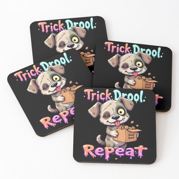 Item preview, Trick. Drool. Repeat. — Halloween Zombie Dog Tee designed and sold by Printed Mistakes.