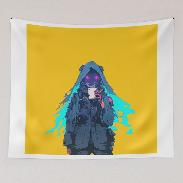 Item preview, Cyberpunk Neon Ghost with Coffee designed and sold by Christian Weiss.