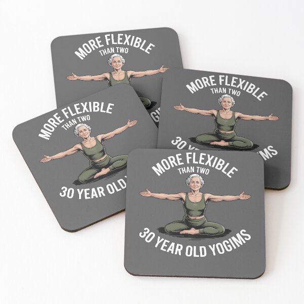 Item preview, More Flexible Than Two 30 Year Olds yogims designed and sold by Printed Mistakes.