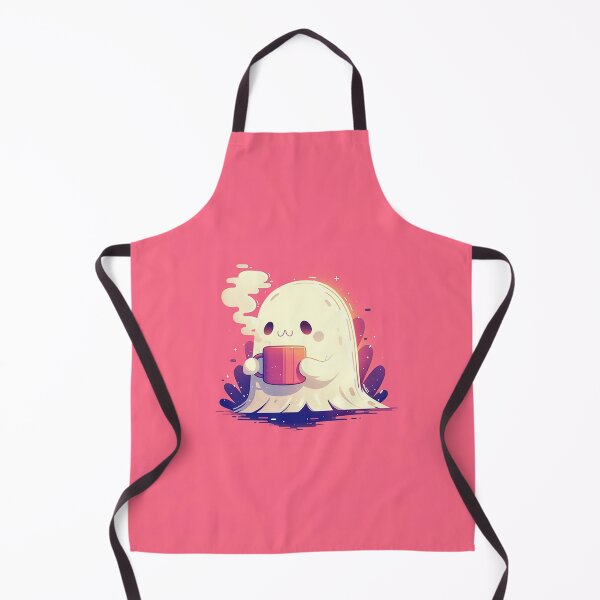 Item preview, Cute Pink Background Ghost with Mug designed and sold by Christian Weiss.
