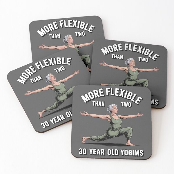 Item preview, More Flexible Than Two 30 Year Olds yogims designed and sold by Printed Mistakes.