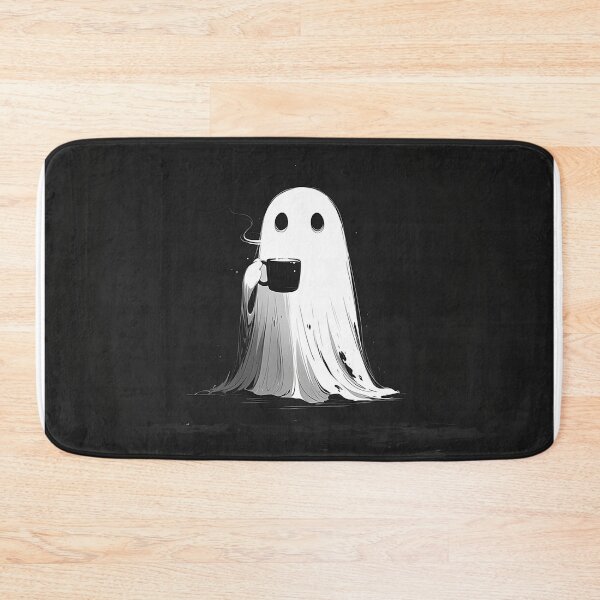 Item preview, Minimal Black & White Ghost with Coffee Mug designed and sold by Christian Weiss.