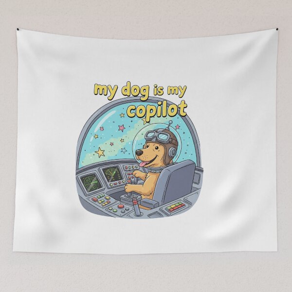 Item preview, My dog is my copilot in spaceship t-shirt designed and sold by TheHappyHaul.