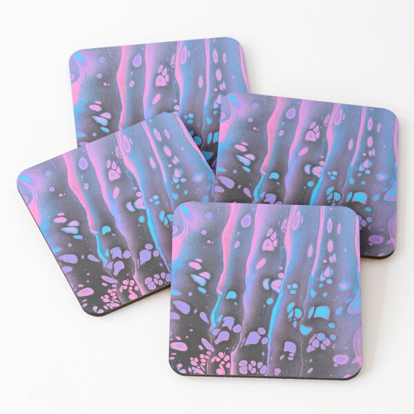 Item preview, Poppin Pastel Cells Trippy Kawaii Fluid Art Print - Original Swipe Acrylic Pour Painting designed and sold by marbledmoonart.