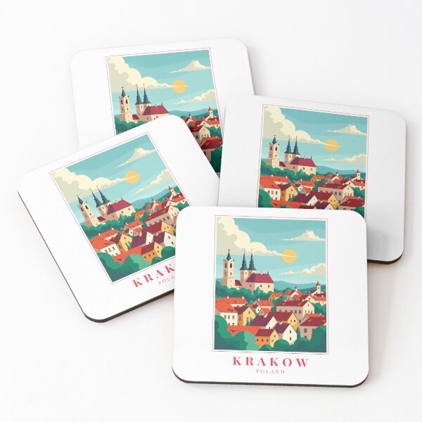 Item preview, Kraków Poland Illustration – Wawel Castle, Old Town Skyline & Lantern-Lit Streets designed and sold by MapMyMiles.