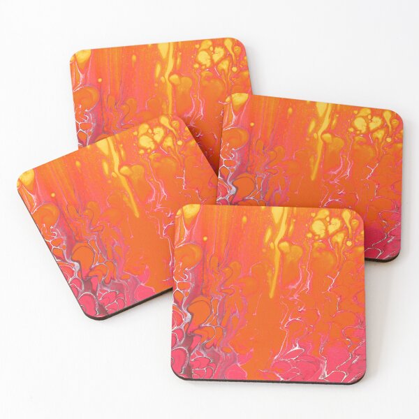 Item preview, Melting Sunset Fluid Art Print - Original Swipe Acrylic Pour Painting  designed and sold by marbledmoonart.