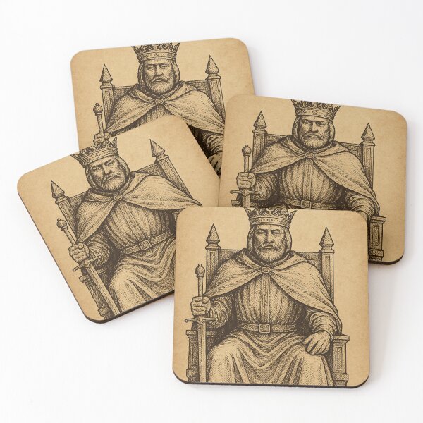 Item preview, Medieval King on Throne Vintage Illustration designed and sold by photoparadise22.