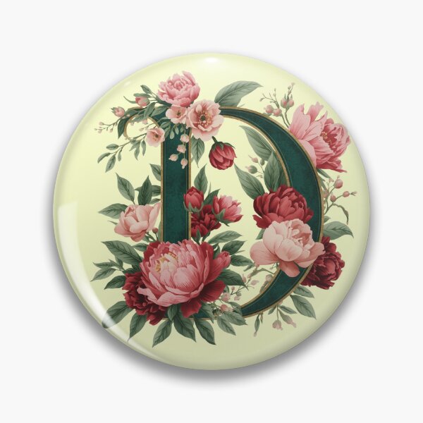 Item preview, Elegant Floral Monogram Letter D – Botanical Peony & Rose Initial Art | Personalized Gift, Feminine Nature Design designed and sold by AmenAlways.